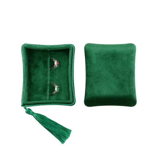 Velvet Jewelry Box Travel Jewelry Organizer with Tassel Women Jewelry Case with Compartment for Rings Bracelets