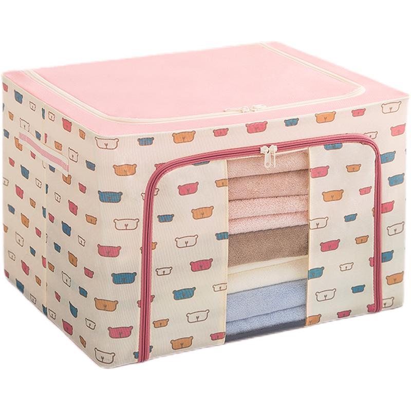 International Oxford Cloth Foldable Storage Box with Steel Frame - Ideal for Wardrobe, Toy Organizer, or Clothes Storage.
