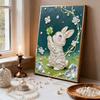 5D Frameless Pearl Painting Rabbit and Flower Diy Handmade Sticky Diamond Creative Canvas Art Painting Bedroom Decoration Living Room Hanging Painting