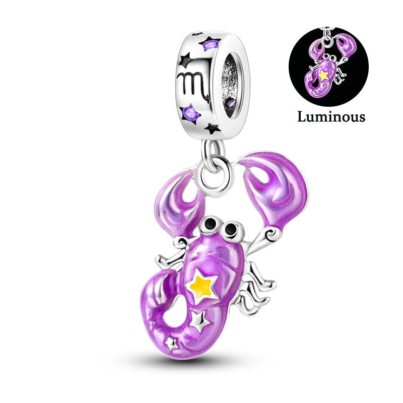 Charm Bead Components Compatible With Pan Copper Metal Firefly Ocean Star Butterfly Glowing Changing Color Trendy Authentic Original Bracelets Do It