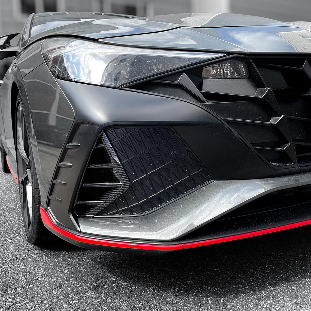 Red Front Fog Light Lamp Decoration Cover Trim For Hyundai Elantra CN7-N Line LHD/RHD
