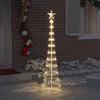 VidaXL Arbre de Noël LED Blanc chaud 51 x 51 x 190 cm Métal, Salon moderne, guirlandes lumineuses, déco de Noël 42018771