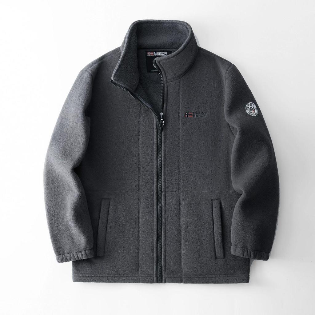 Norwegen Dickes Fleecegefüttertes Warmes Jacke: Doppellagige Baumwolle, Kältebeständig, Stehkragen, Mehrere Taschen, Übergröße.