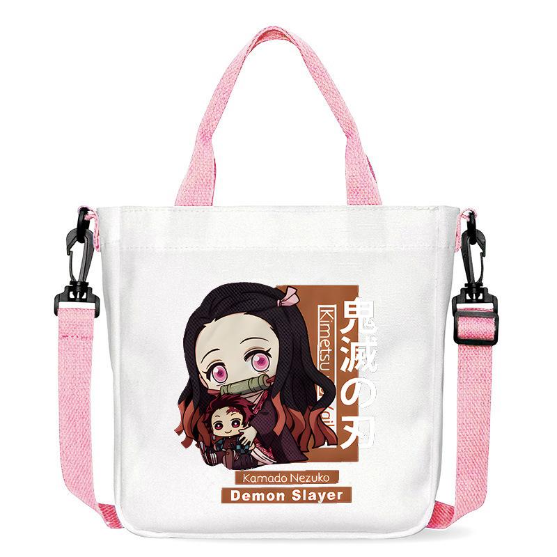 Borsa in Tela Stampata Crossbody Borsa a Mano Borsa a Spalla Fumetti Manga Giapponesi Nezuko Kamado Demon Slayer 7552