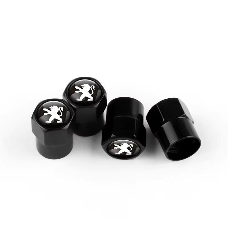 4PCS 3D Aluminum Alloy Wheel Tire Valve Caps Dustproof Stem Cover Car Decor For Peugeot 3008 5008 208 308 508 2008 408X 108