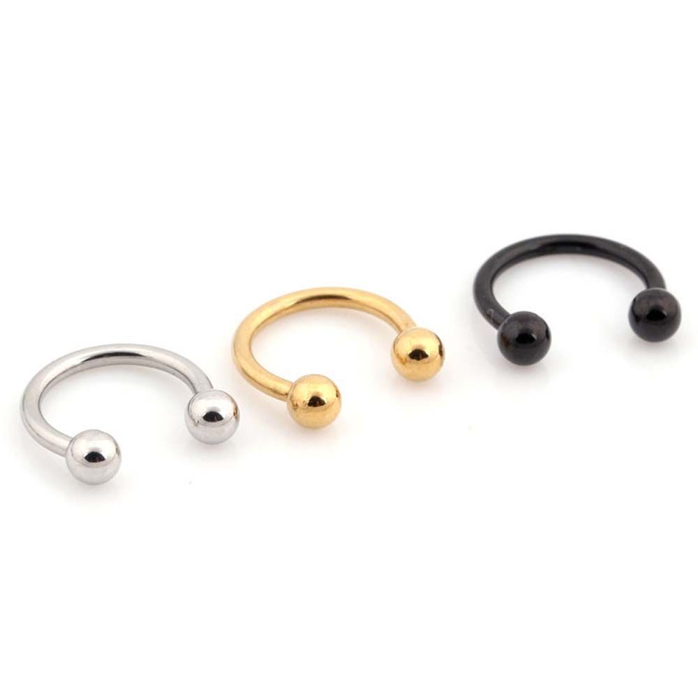 Punk Fashion Stud Earrings Circular 1 Pcs Ball C Shape Jewelry Body Piercing Lip Rings Nose Rings
