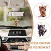 Car Pendant Hanging Ornament with Chain Realistic Animal Cat-Shaped 2D Pendant Rearview Mirror Hanging Decor Car Accessories