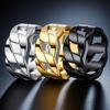 Men's Stainless Steel Ring Jewelry Engraved Finger Ring