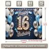 1pc Birthday 16th Gift Box Photo Booth Hanging Banner Polyester
