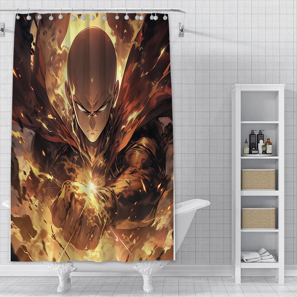 One Punch Man Shower Curtain Waterproof Polyester Fabric Paint Colorful Bath Curtains Home Bathroom Decor Curtain With Hook