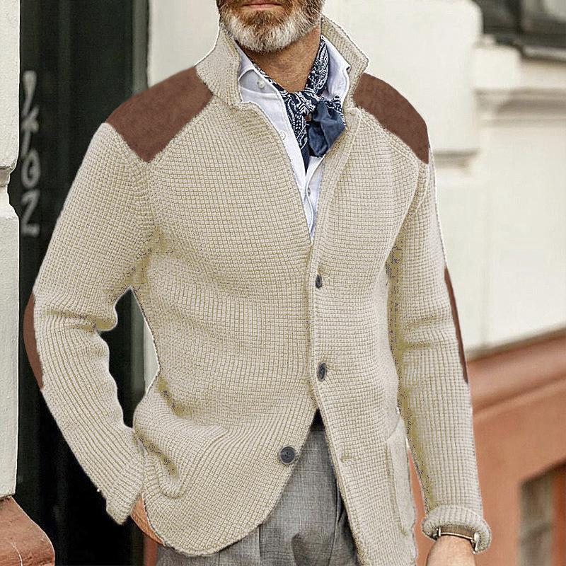 Autumn and Winter Sweater Cardigan Men's New Lapel Slim Knit Long-sleeved Slim Commuter Casual Top