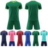 Men Short Sleeve Yellow Soccer Jersey Set  Football Uniform Green  Boy Soccer Shirt Kids Running Sport Jersey OEM