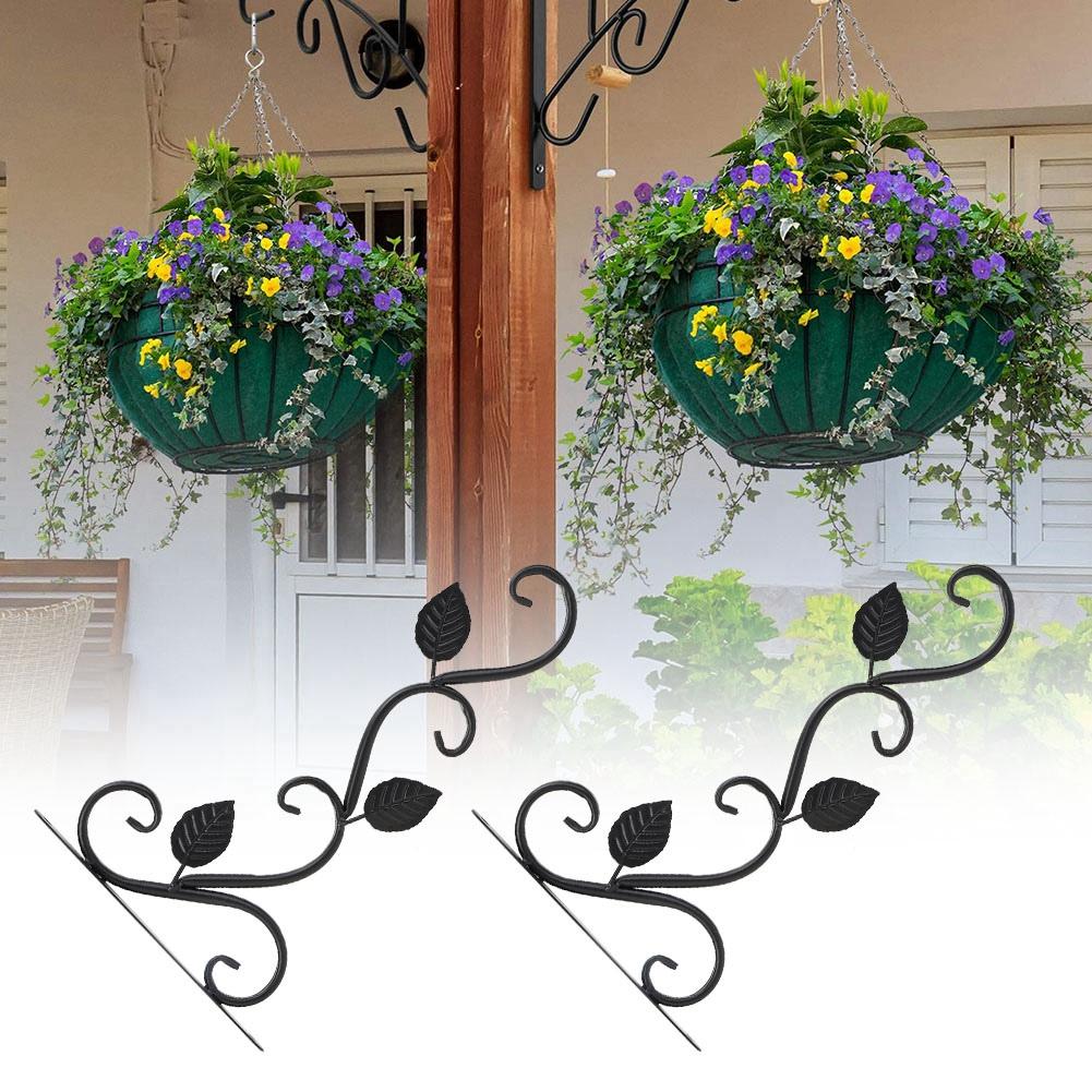 2Pcs European Style WallMounted Iron Hanger Hook for Flower Pots Garden Decoration Ornament