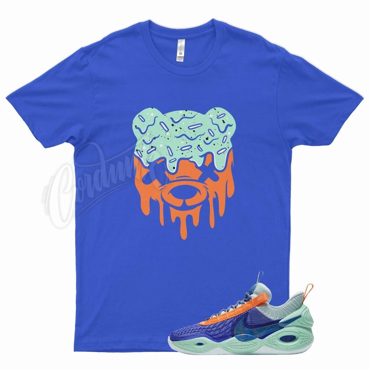 Royal DRIPPY T Shirt for N Cosmic Unity Amalgam Blue Teal Orange L