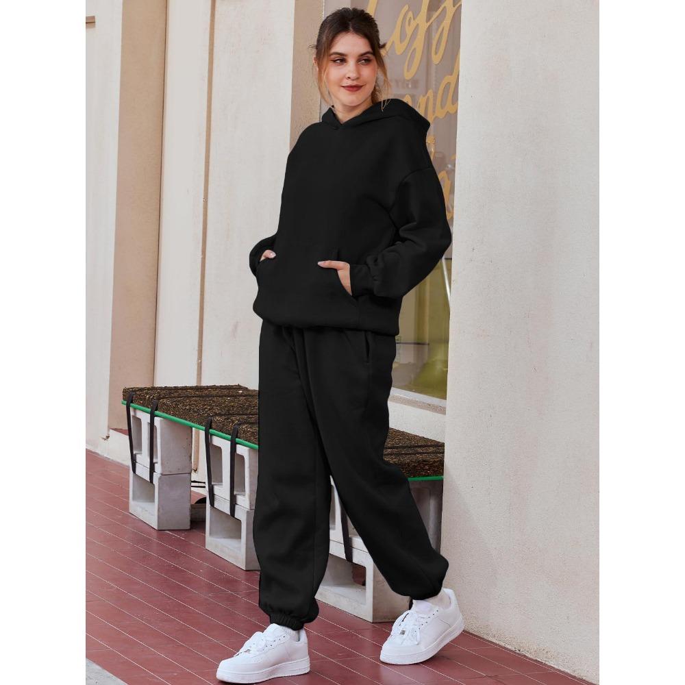 Dámske 2-dielne outfity Mikiny Súpravy mikiny Oversized mikiny Baggy jesenné módne tepláky s vreckami