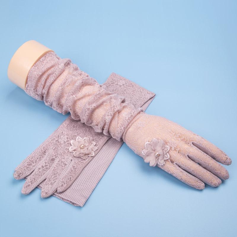 Women's UV Protection Summer Gloves: Thin Ice Silk, Lace, Elastic, Non-Slip, Touchscreen for Driving, Cycling, Electric Scooter