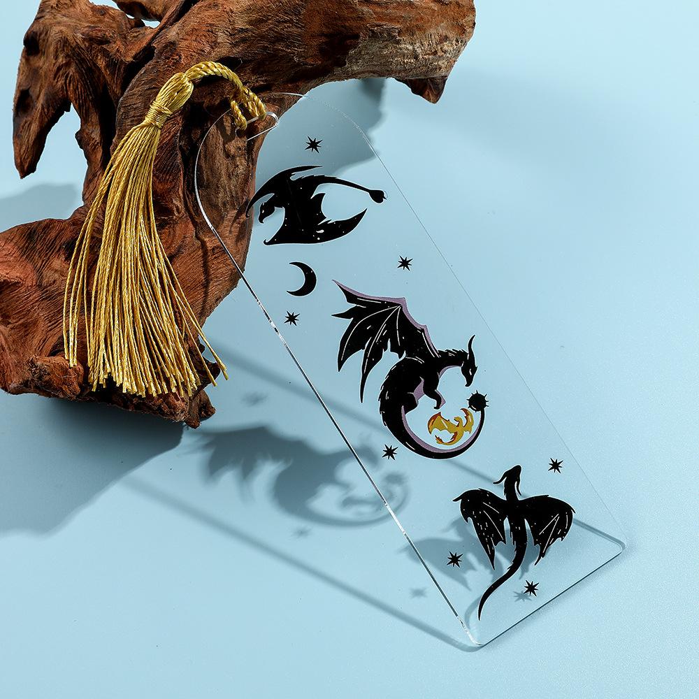 Collezione di segnalibri Anime Black Dragon, regalo per gli amanti dei libri, segnalibro in acrilico per uomini, donne, insegnanti, amici, bambini, pennarelli per la lettura
