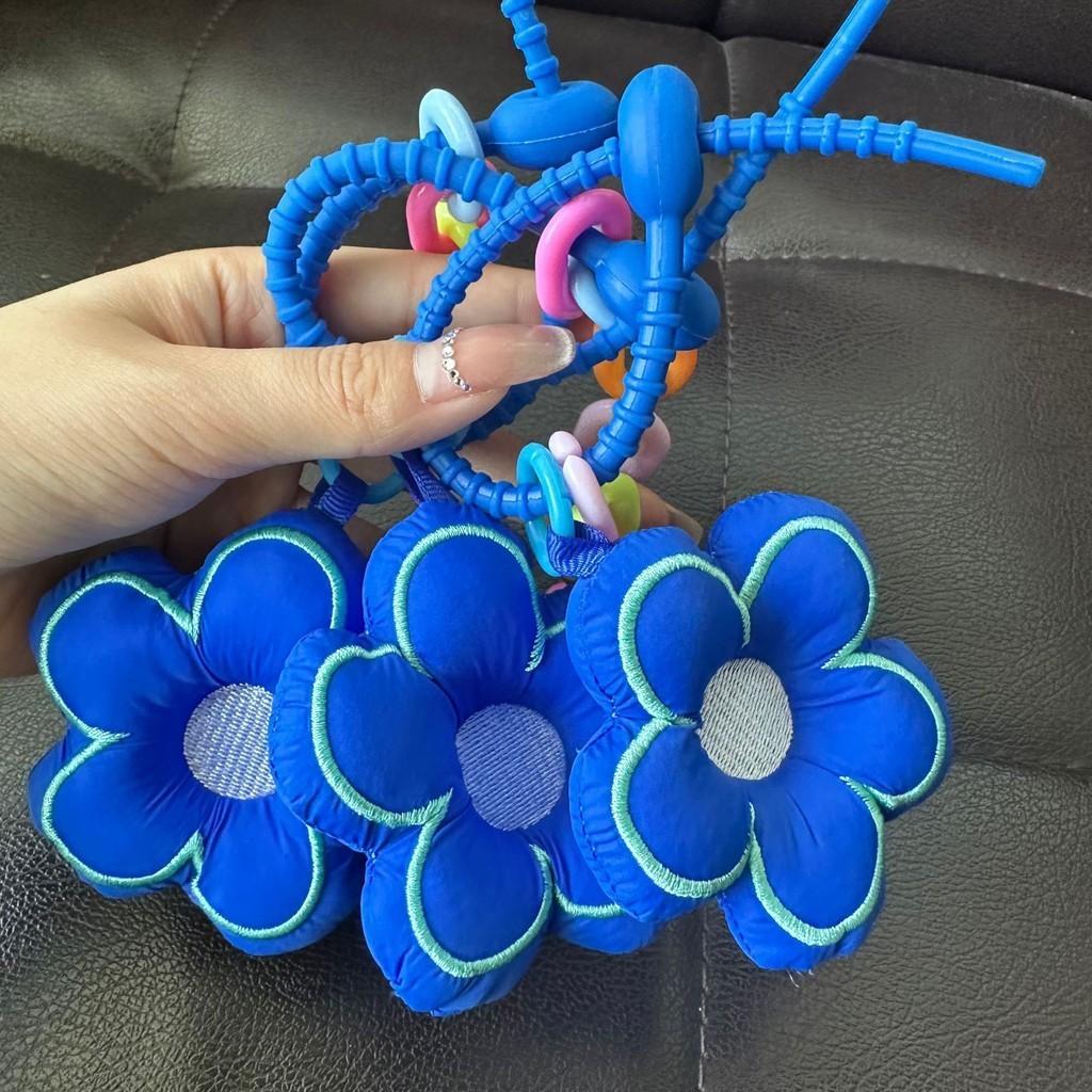 Colorful Flower Rubber Keychain Plush Toy Ins Style Trendy Key Holder Bag Charm