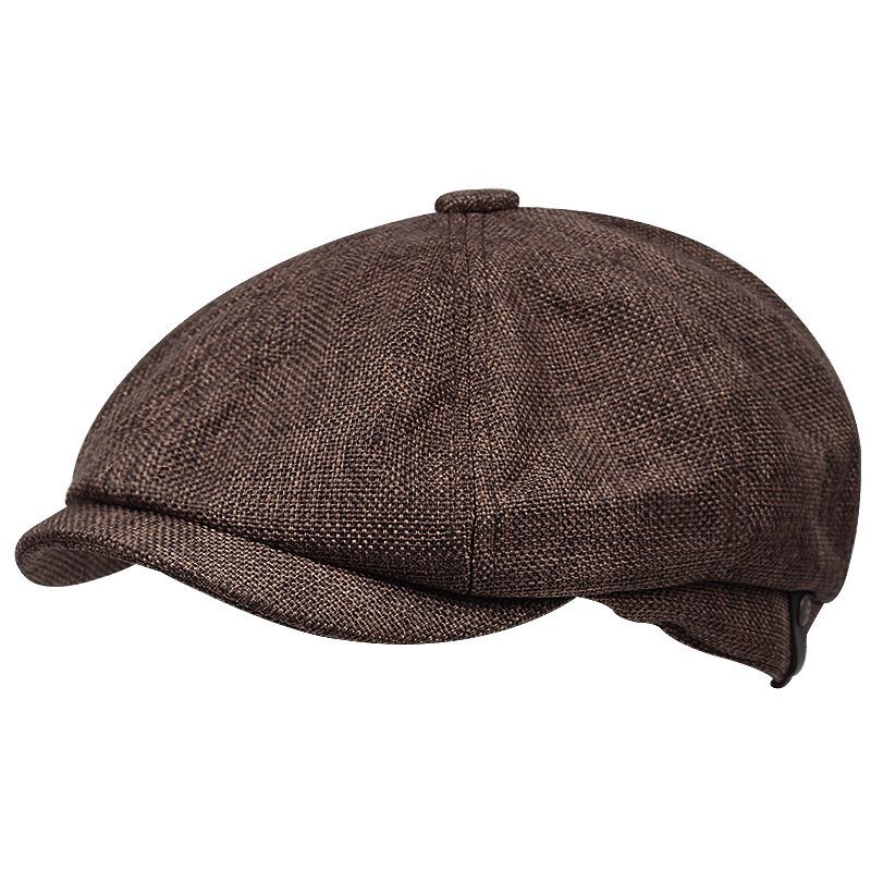 Men's Casual Newsboy Hat Spring and Autumn Retro Beret Hat Wild Casual Hats Unisex Wild Octagonal Cap