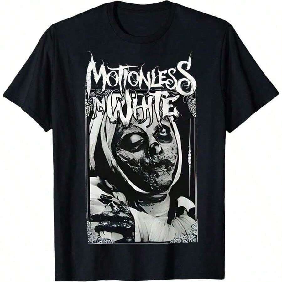 Vtg Motionless In White Band For Fans Cotton Black S5XL Unisexys Shirt SE071 S