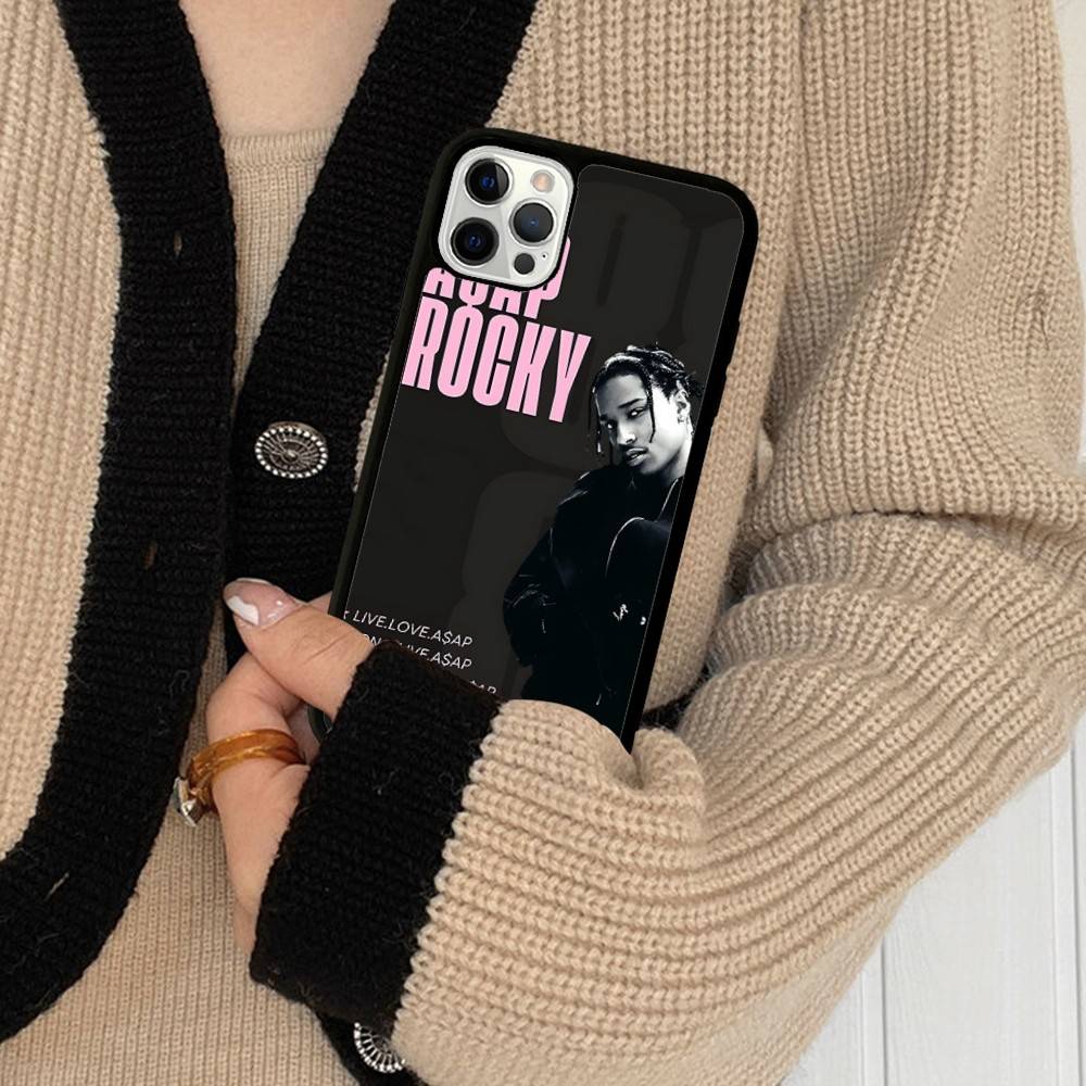 Hip Hop Rapper Asap-Rocky PC+TPU Phone Case For IPhone 17 16 15 14 13 12 11 Pro Max Plus Kawaii Cartoon Cover