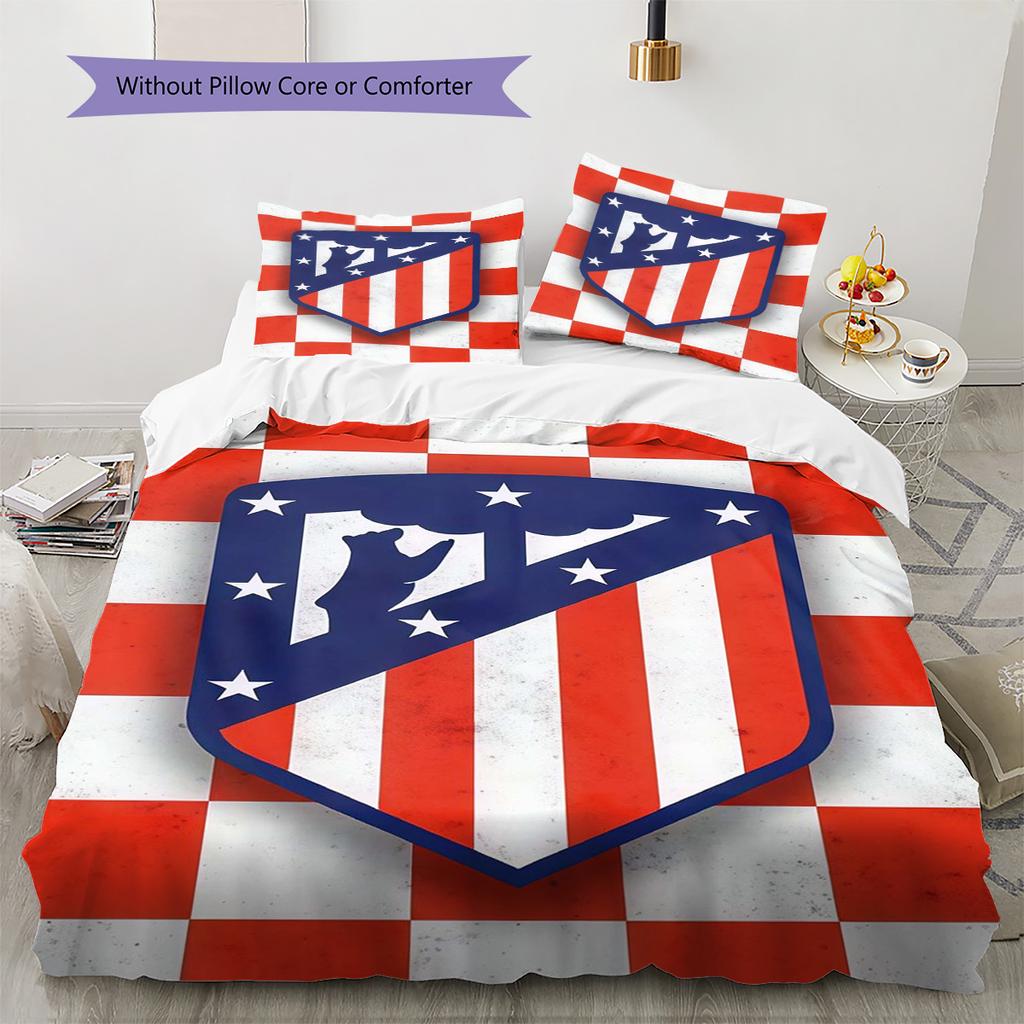 Ensemble couette et taies d'oreiller Atleti Décoration de maison Cadeau d'anniversaire (1 housse de couette + 2 taies d'oreiller, sans garniture.)