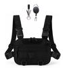 Thujopsis Fishing Bag, Tackle Bag, Chest Bag, Hiking, Cycling, Tactical, Multifunctional, with Line Cutter, Black Camouflage (Black)
