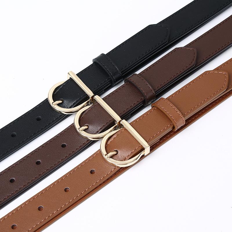 Simple And Fashionable Versatile Pin Buckle Belt, Women'S Light Luxury High-End Belt, Women'S Korean Version Of Trend Minimalist Casual Pants Belt