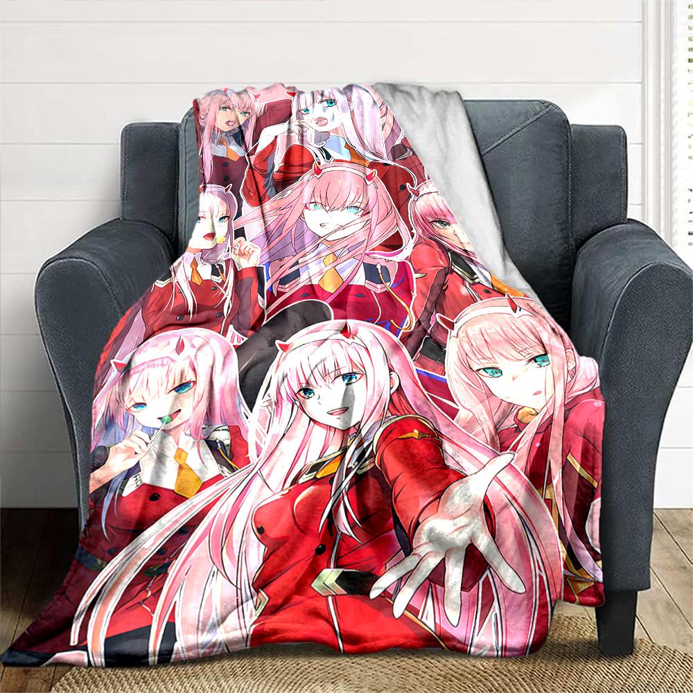 Franxx Angels Flannel Blanket Super Soft Warm Cozy Blanket For Sofa Bed Office Travel Allseason Home Decor Gift