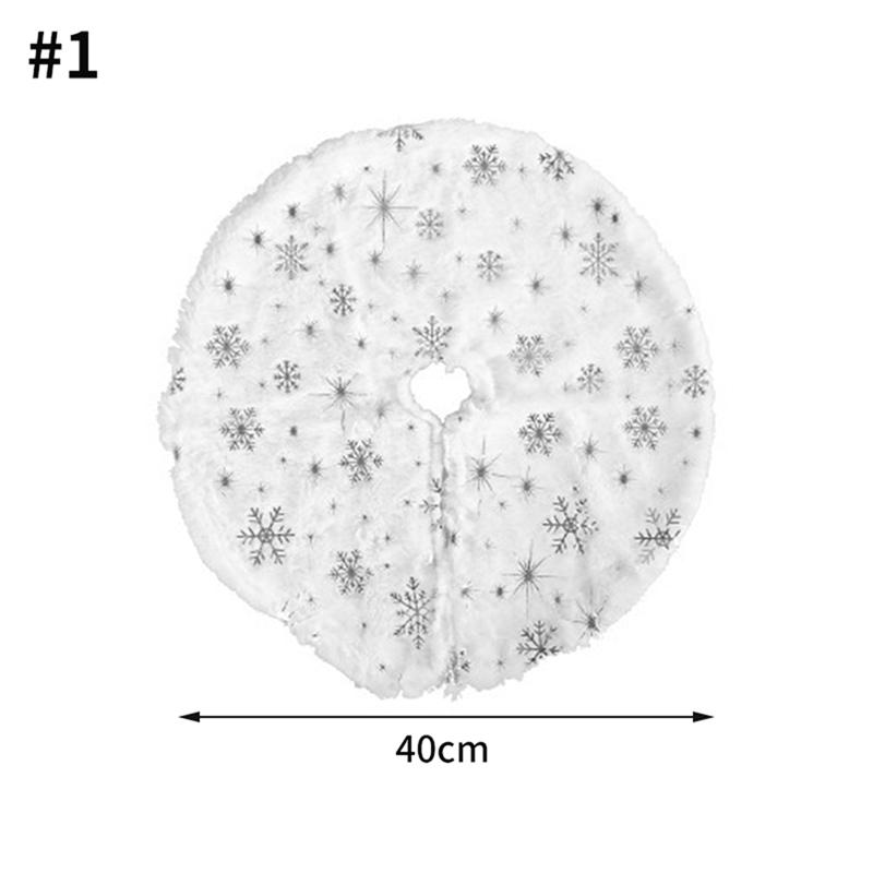 40-90cm Christmas Tree Skirt White Snowflake Xmas Tree Skirt Christmas Tree Decorative Base Carpet New Year Navidad Party Decor