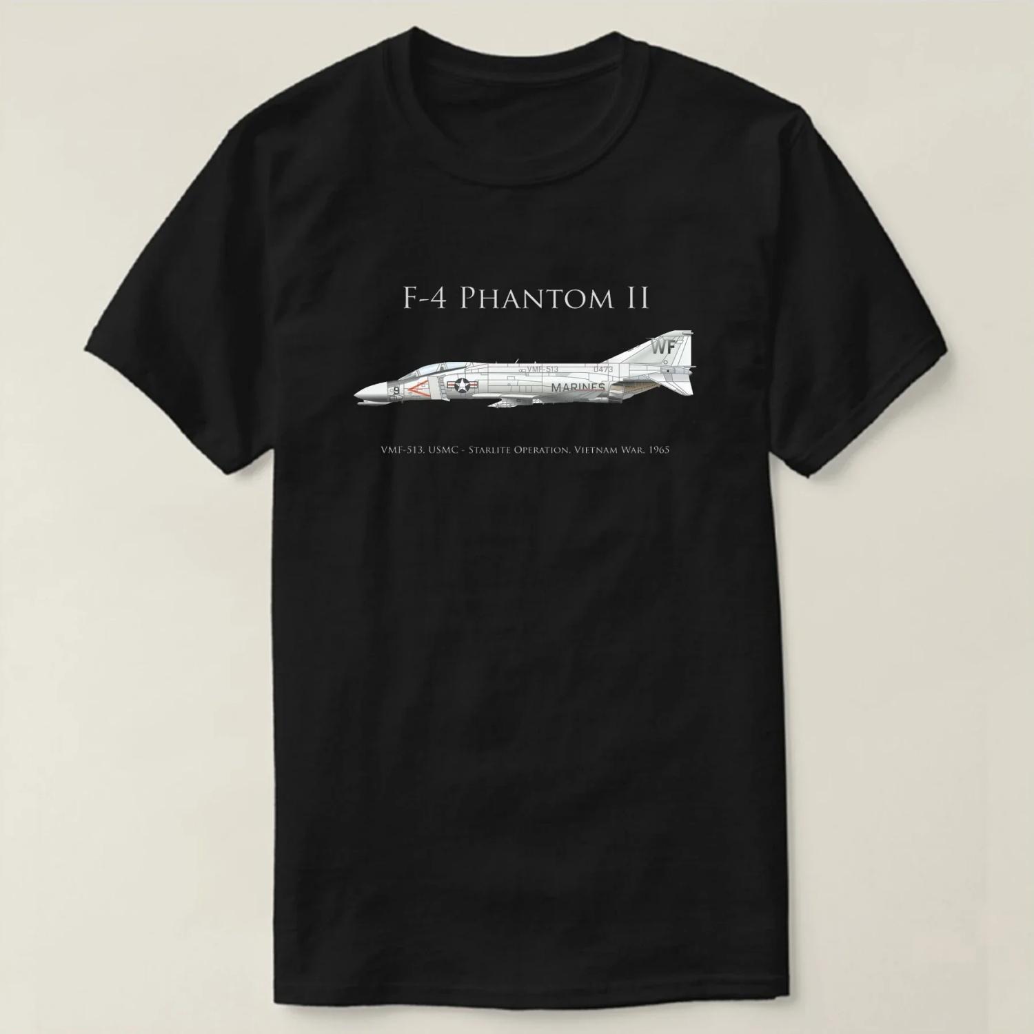 US Marine Corps F-4 Phantom II Interceptor and Fighter-bomber T-Shirt Short Sleeve Casual 100% Cotton O-Neck Mens T-shirt S чёрный