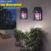 LED Wall Lights Solar Rechargeable Fairy Porch Lights Outdoor Waterproof Garden Patio Villa Landscape Decoration Torch Lanterns