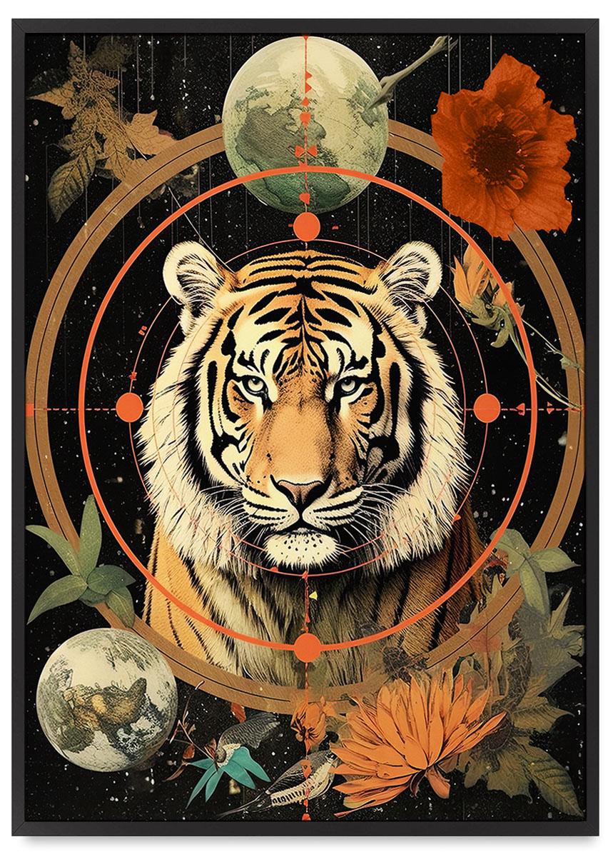

Plakat kolaż tygrys kosmos 21x30 cm