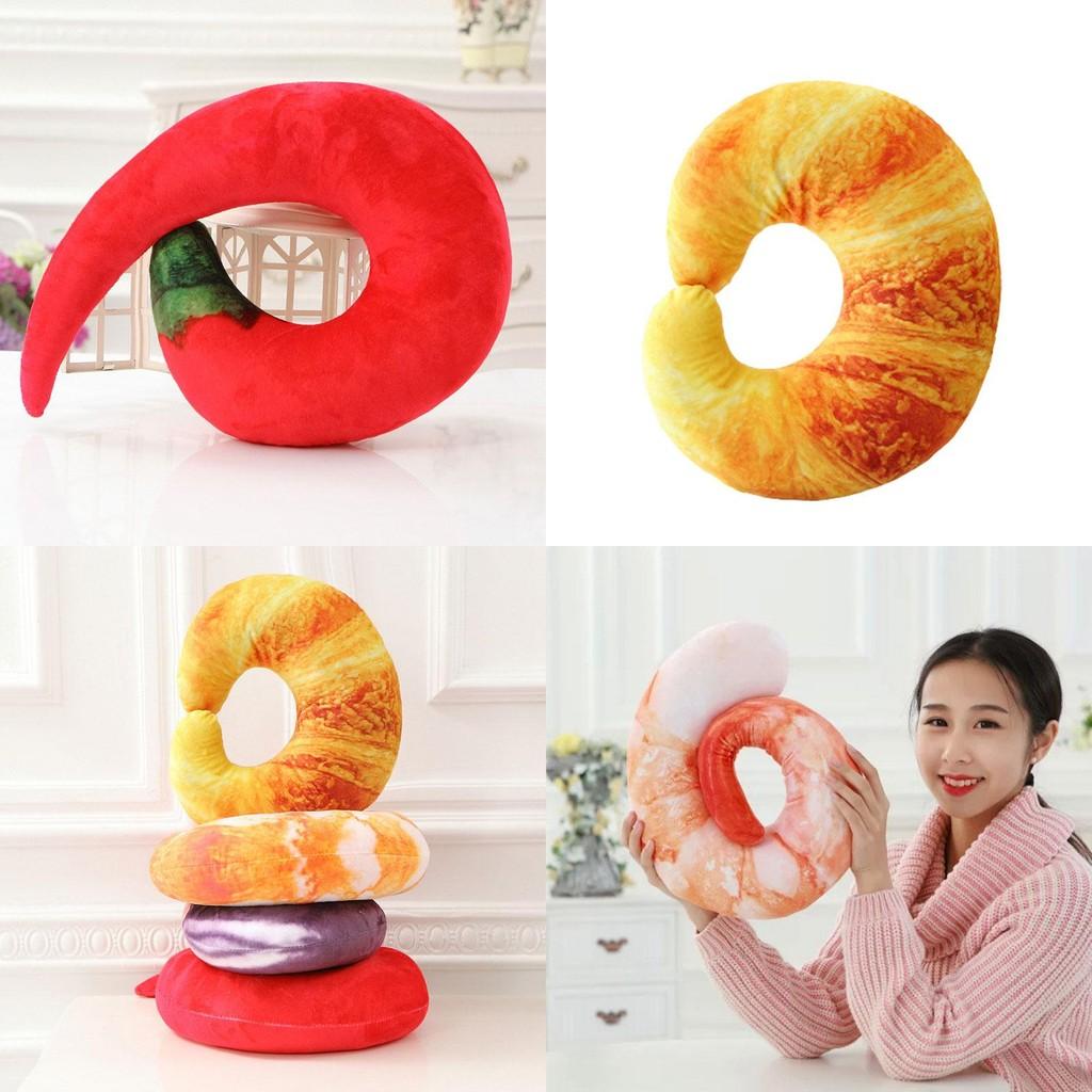 Tcmy Fashion Peeled Prawns Plush U Neck Pillow For Travel And Nap Shrimp Cushion Jelly Toy