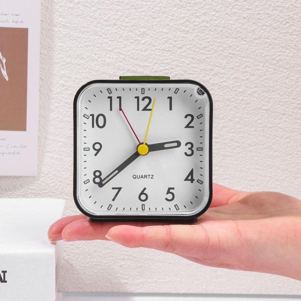 Simple Battery Operated No Tick Alarm Clock Number Clock Bedside Clocks Home Decor