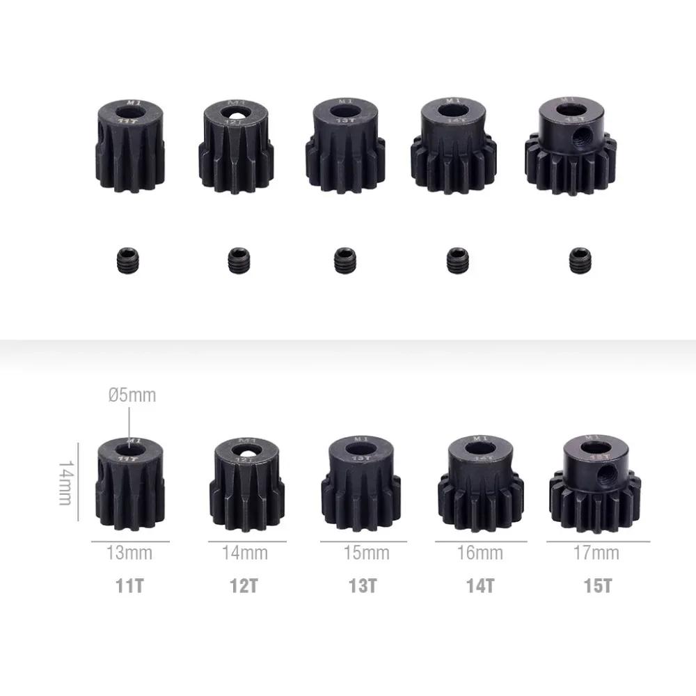 M1 5mm Welle 11-15Z 16-20Z 21-25Z 26-30Z Schwarzes Stahlmetallritzel Motorritzel für 1/8 1/10 RC Auto Modell Spielzeug Motorzubehör