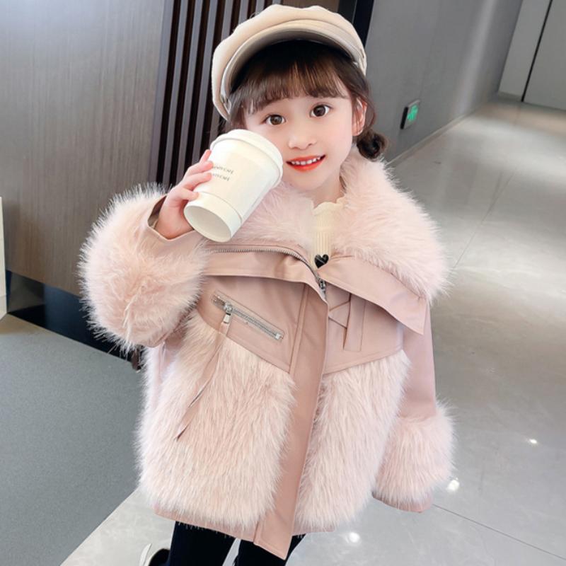 Dívčí vatovaný kabát Podzimní a zimní oblečení pro holčičky Zesílené topy a bundy