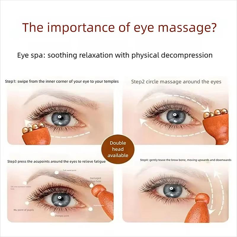 2Pcs Handheld Lotus Seedpod Beauty Professional Alloy Rosewood Facial Guasha Tool Eye Relaxation Spot Meridians Acupoint Massage