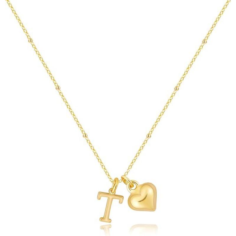 Fashion Luxurious Style 26 Letter Heart Necklace - Gold Plated - Simple and Versatile Women's Necklace