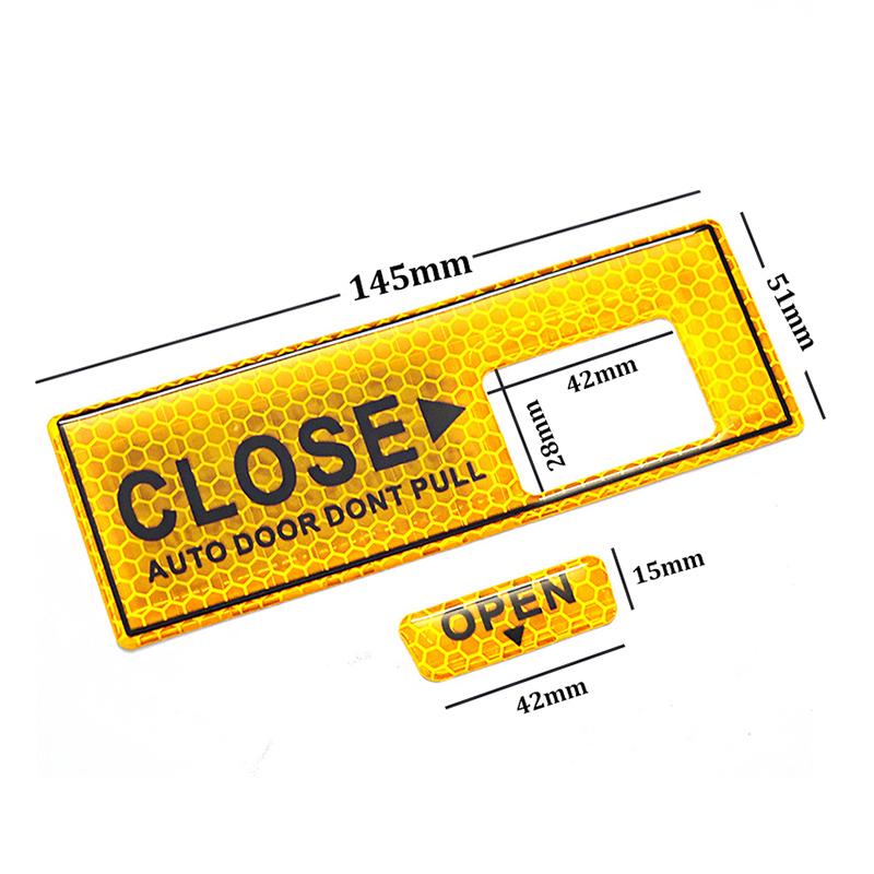 

LINNUNU Car Stickers Electric Tailgate Warning Sticker Trunk Open Close Diamond Reflective Sticker Auto interior accessories Open and Close-2pcs