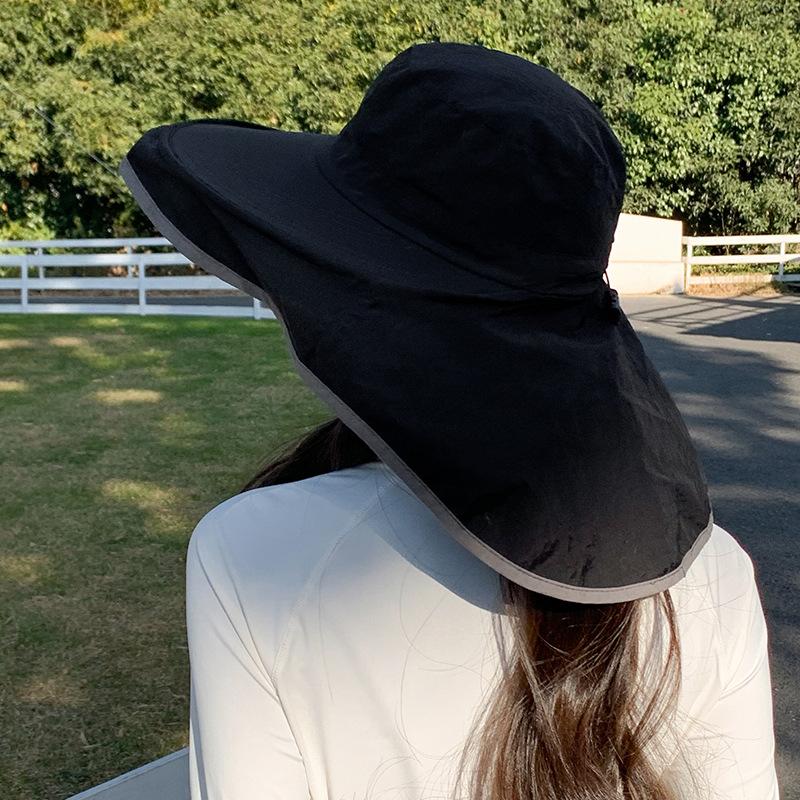 Spring and Summer Outdoor Hiking Mountaineering Sun Protection Quick Drying Breathable Big Eaves Bucket Hat Women