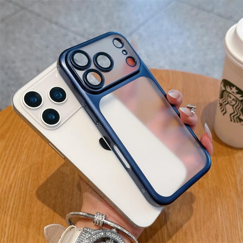 Cosmic Orange Plating Frosted Translucent Thin Phone Case For iPhone 17 Pro Max Air Series Bumper Cover for 17 Pro Case