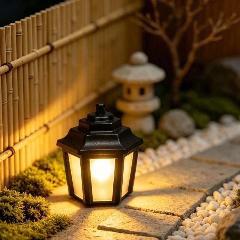 Small LED Lantern Decoration, Plastic Small Black Lamp, Hanging Ornament for Dollhouses Decors, Tabletop Model Layouts, Desktop Shelf Display