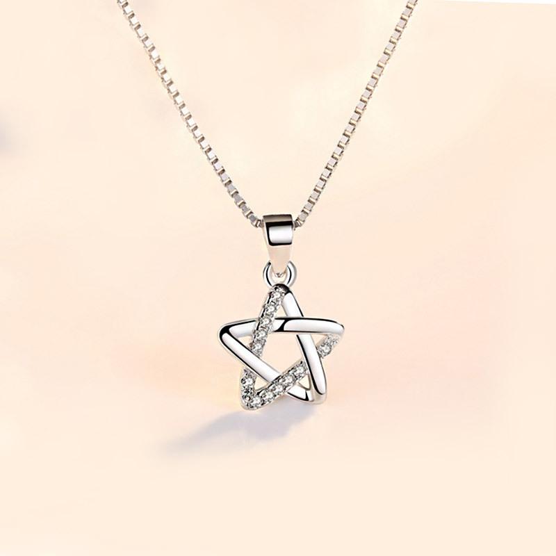 Fashion New Jewelry Short Simple Hexagram Pendant Women's Necklace Zircon Pendant