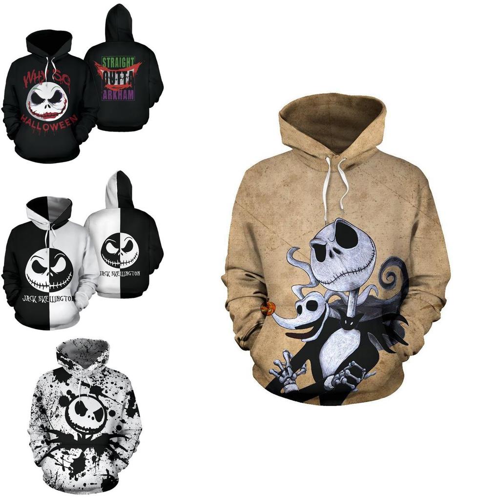 Nightmare Before Christmas Sally And Jack Skellington 3d Hoodie Sweatshirt In Various Sizes