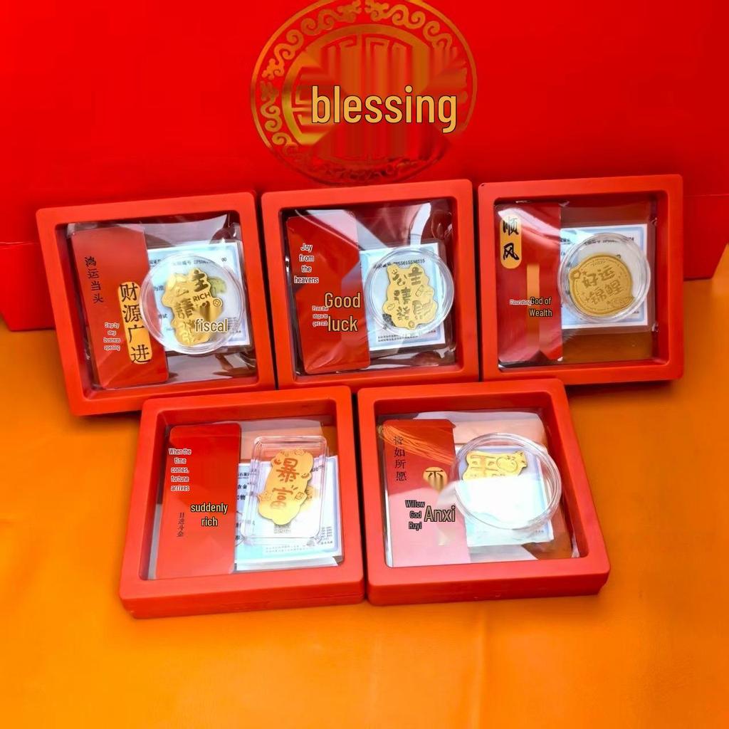 New Year Horse Gold Princess Fortune Treasure Card & Sticker Gift Set
