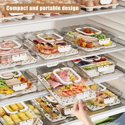 Snack Box Stackable Meal Prep Container with Lids Clear Plastic Food Storage Box Compact Meal Prep Box Kitchen Storage Container