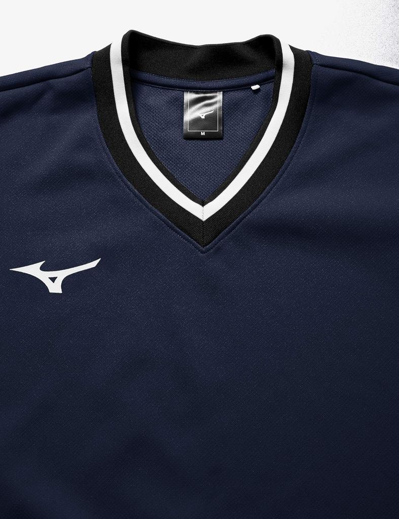 Mizuno Tennis Dress Size M to Japanese Size Sweatshirt, V-Neck, Thick, Moisture-Wicking, Quick-Drying, Stretch, Unisex, 62JC8002, Navy, (Equivalent M)