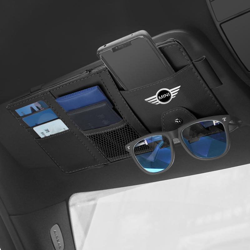 1Pcs Car Sun Visor Point Type Multi-function Storage Bag Car Accessories For MINI Cooper Fridge One S F56 R57 R58 R60 JCW Countryman Clubman