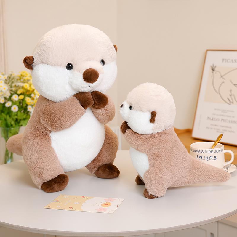 25/40cm Otter Stofftier Niedlicher Otter Plüsch Weiches Otter Plüschtier Spielzeug Tierbaby Murmeltier Puppe Geburtstagsgeschenk Raumdekoration